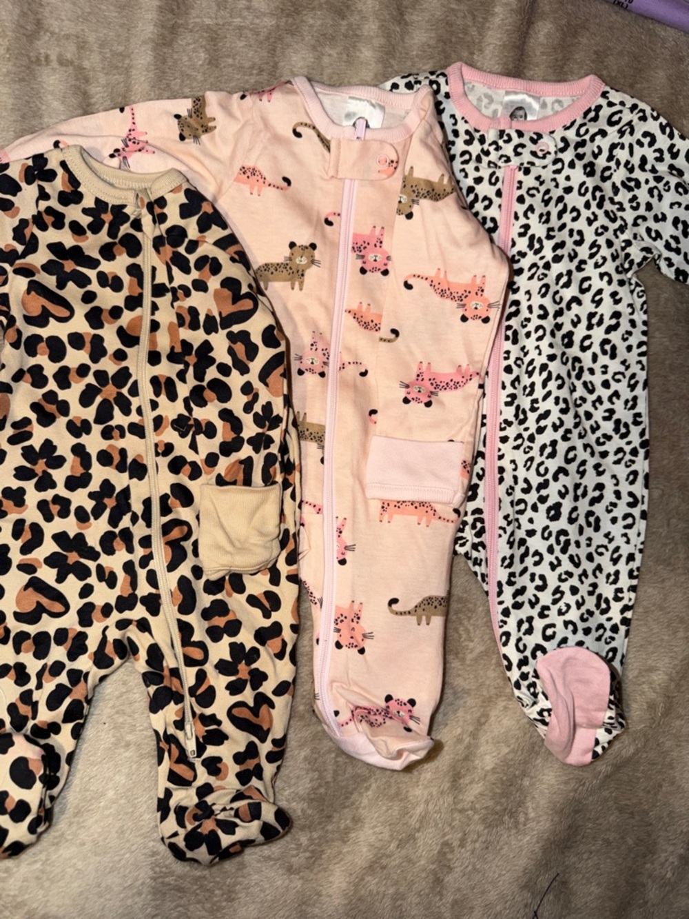 Girls' Animal Print Footed One-Piece Pajama - Pink